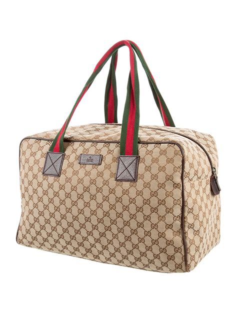 gym bag gucci|Gucci canvas duffle bag.